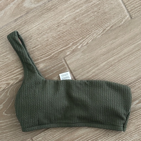 J. Crew Green and Textured Bikini Top - Picture 1 of 6